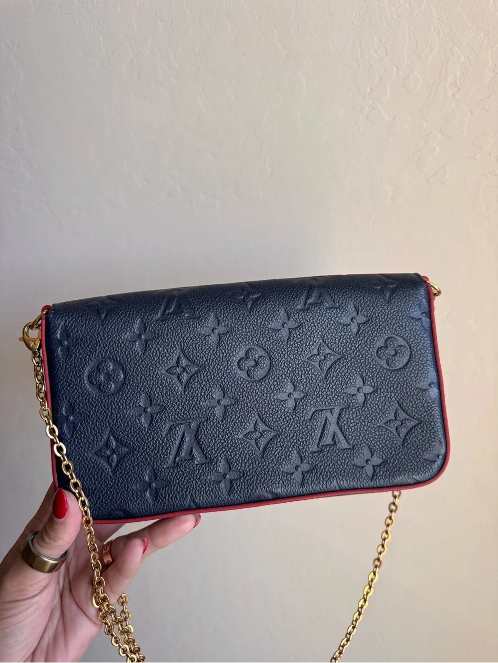 Louis Vuitton Navy Monogram Empreinte Pochette Felicie